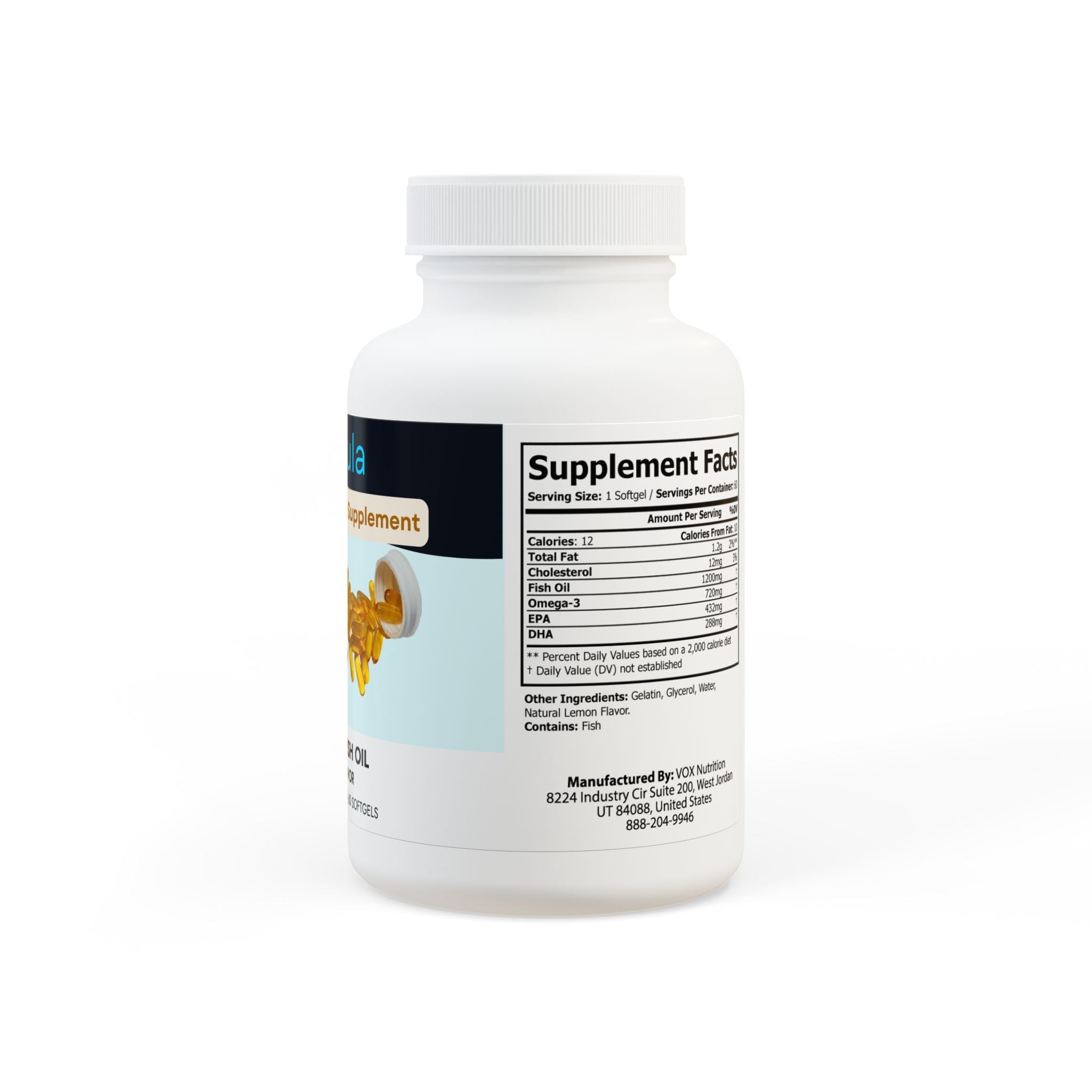 Omega 3 Fish Oil Supplement (60 Softgels)